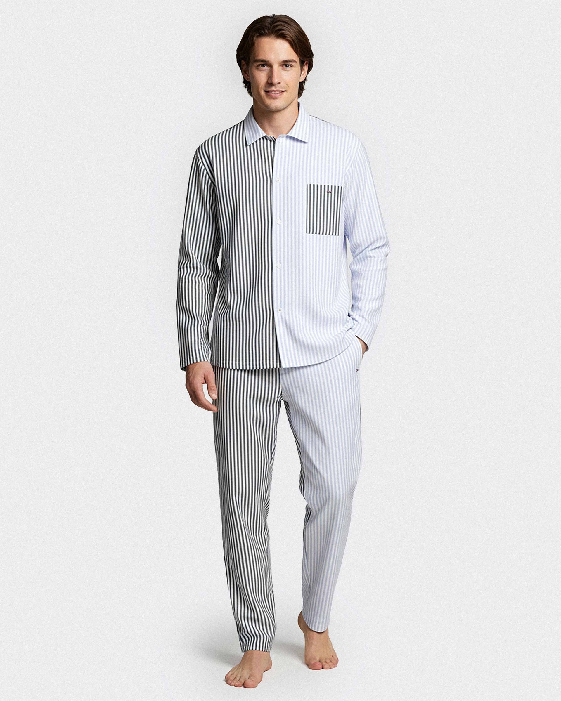 Pijama de tela con botones