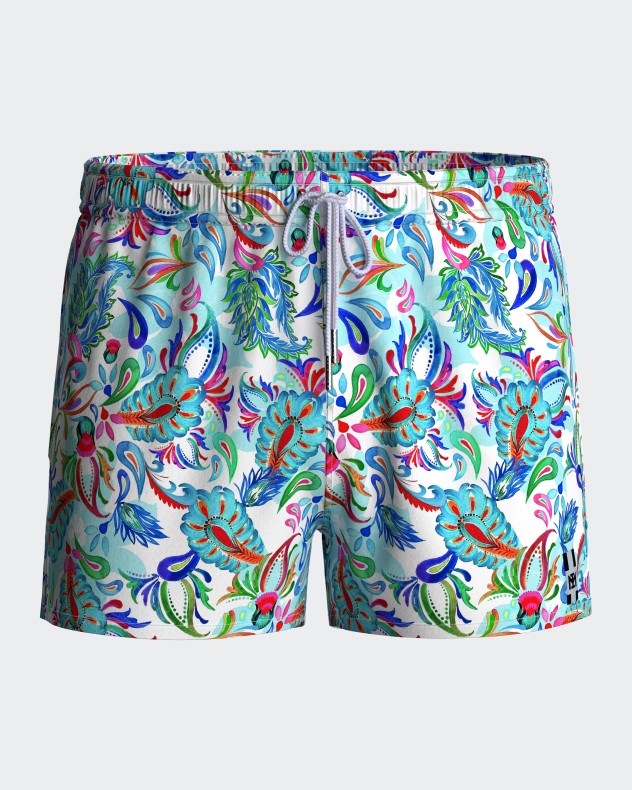 Swimming shorts with tropical print - Image product