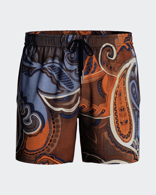 Calções de banho estampado cornucópias