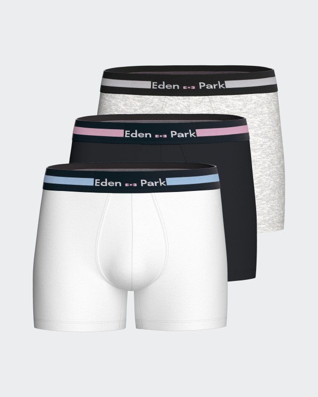 Pack of 3 plain boxers in Cotton - Image product
