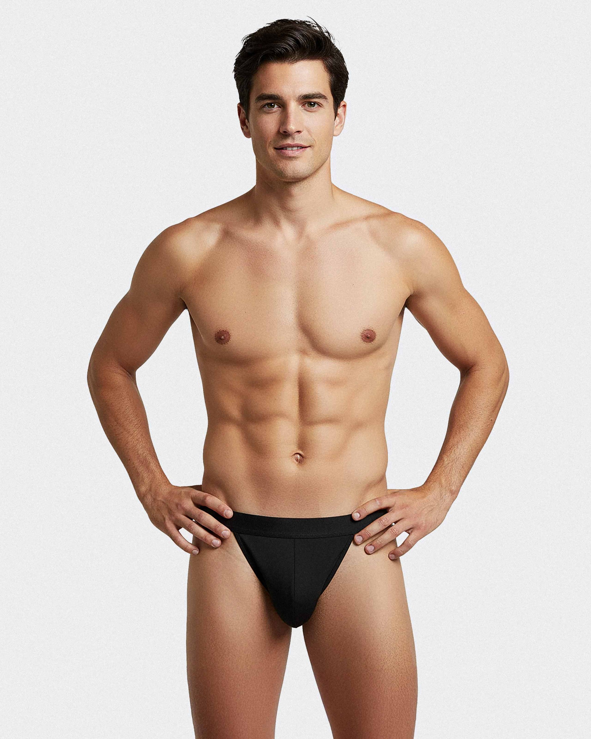 Men's plain Lyocell thong